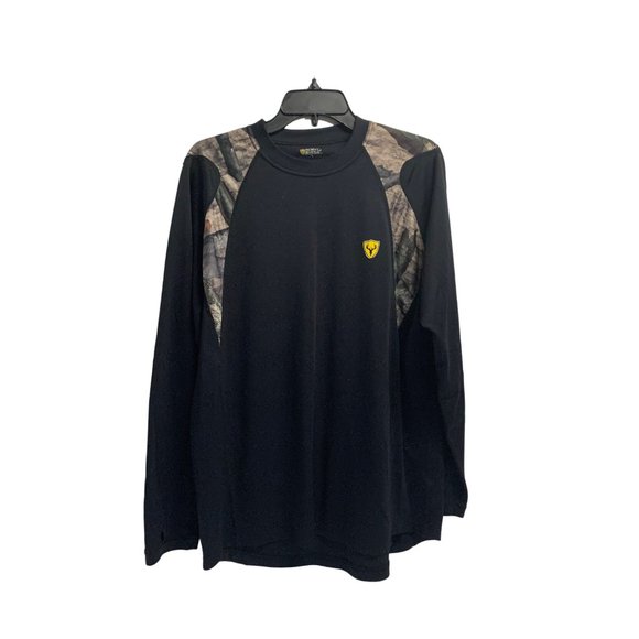 Scent Shield Mens Size L Long Sleeve Knit Top Black Camo panel - Picture 4 of 4